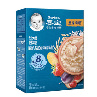 嘉宝混合水果高蛋白营养米粥婴儿宝宝辅食米糊198g*1盒8月龄