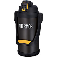 膳魔师（THERMOS）【】野外露营大容量保冷保温水壶户外运动不锈钢保温壶 黑橙色 1个 2000ml