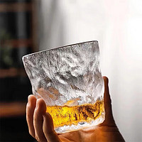 GHZJ 玻璃茶杯简约冰川纹水杯家用玻璃杯饮料杯早餐杯300ml 冰川矮杯1个 260ml