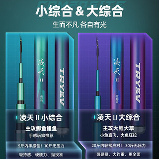 CHUANGWEI 创威 凌天二代钓鱼竿手竿超硬轻量碳素渔具黑坑台钓竿 6.3m 小综合