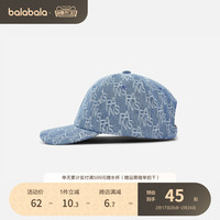 巴拉巴拉儿童帽子男童女童棒球帽提花牛仔遮阳帽舒适时尚百搭休闲