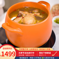凯得宝（K+dep） 砂锅陶瓷锅 整鸡煲汤 煮粥 养生熬中药 明火耐高温 沙锅 深锅5-8人适用橘色 6.5L