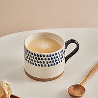 肆月咖啡杯杯日式复古马克杯大容量450毫升水杯陶瓷杯子款微波炉可用 雨点