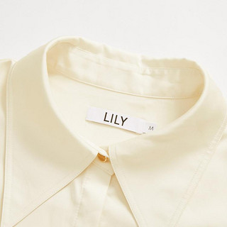 LILY商务时尚 别致轻薄经典通勤款宽松垂坠感长袖衬衫女衬衣