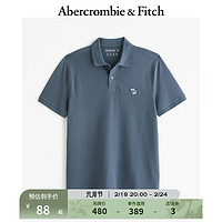 Abercrombie & Fitch 男装 美式复古商务休闲通勤百搭刺绣小麋鹿短袖Polo衫 325429-1 蓝色3 S (175/92A)