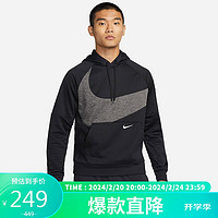 耐克NIKE男子卫衣/套头衫连帽PO SWOOSH 卫衣DQ5402-010黑色XL码