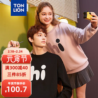 唐狮 TONLION字母印花圆领卫衣 男款黑色 S