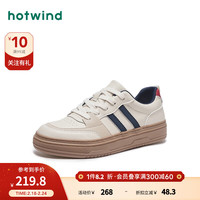 热风 hotwind2024年春季男士时尚百搭休闲板鞋拼色小白鞋休闲鞋 84米兰 40 偏大半码