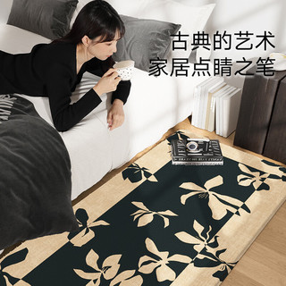 大江 DAJIANG床边地毯卧室家用房间床前毯客厅古典床边毯 墨客 120x40cm