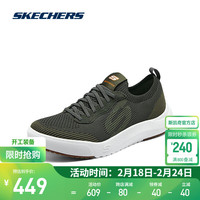 斯凯奇（Skechers）2024春季男士板鞋记忆鞋垫透气舒适轻便复合材质底 210815 橄榄绿/OLV 39