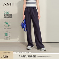 AMII 高弹力抽绳直筒阔腿裤 碳灰 165/72A/L