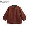PALUOPO 帕罗 2024女士短外套新中式一粒扣上衣100%桑蚕丝 锈红 3XL(175/100A)