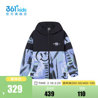 361°童装男童两面穿外套2024年春季中大童外套 经典黑 150