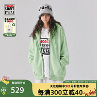 VISION STREET WEAR【2024】美式街头宽松连帽拉链卫衣帽衫外套复刻图案男女同款 绿色 M