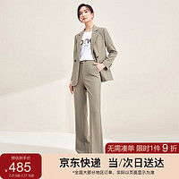 SENTUBILA 尚都比拉 气质通勤松弛感西服套装女秋冬西装裤两件套 浅咖色 M