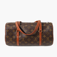 LOUIS VUITTON 中古95新Lv/路易登威老花巴比龙手提/圆筒包/植鞣革更新