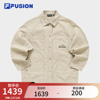 FILA FUSION斐乐潮牌梭织外套女2024春季新款复古中长款宽松上衣 莫哈韦砂色-LK 1