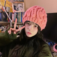 稀奇古怪帽子女冬天创意搞怪冬季脑花帽脑子大脑针织毛线帽厚