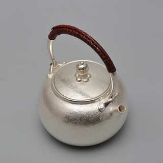 藏六造 若雪银壶 纯银999烧水壶家用泡茶壶煮茶壶纯手工一张打日本银壶 若雪