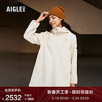 AIGLE艾高秋冬ACW22WFLE008女士防泼水保暖加厚全拉链抓绒衣外套 貂杏色 36