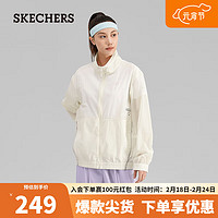 SKECHERS 斯凯奇 男女同款户外梭织外套轻盈上衣P223U032 棉花糖白/0074 L