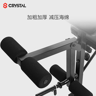 CRYSTAL 水晶 家用举重床卧推架多功能杠铃架深蹲架器材SJ7230+60kg配重