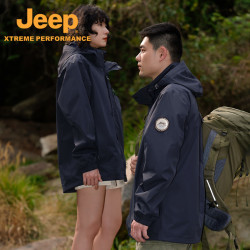 jeep吉普户外抓绒冲锋衣情侣款外套可拆卸三合一登山服男防风防水