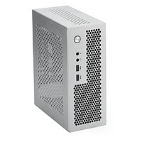 A09迷你台式机ITX17*17主板小1U电源3.8L全新HTPC电脑空机箱可立可卧 银色USB2.0