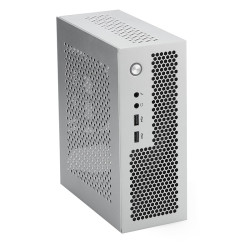 A09迷你台式机ITX17*17主板小1U电源3.8L全新HTPC电脑空机箱可立可卧 银色USB2.0
