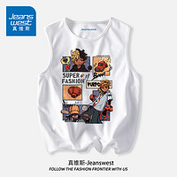 JEANSWEST 真维斯 背心男夏季美式潮牌纯棉男生宽松大码跨栏上衣青少年健身运动坎肩