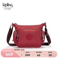 kipling 凯普林 女款包包出街单肩包斜挎包百纳牛角包|GABBIE系列 MINI-燃焰红