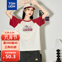 唐狮 TONLION新款龙年系列女圆领插肩短袖T恤TB