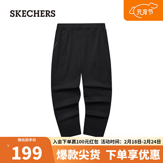 SKECHERS 斯凯奇 男子舒适休闲裤L224M056 碳黑/0018 M