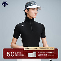 DESCENTEGOLF 迪桑特高尔夫PRO系列女士短袖运动T恤24春季 BK-BLACK XS (155/76A)