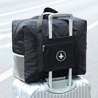 AIMAN 爱满 旅行包男女通用便携可折叠包大容量行李包加厚收纳整理袋手提包 二代款深蓝46*13*30 大
