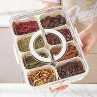美杜 带提手调料盒套装香料盒防尘保鲜盒分装佐料收纳盒调料器皿配料盒
