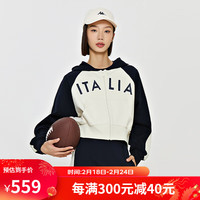 卡帕(Kappa)针织开身帽衫2024春短款运动卫衣休闲长袖外套K0E22MK03