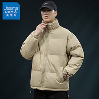 真维斯(JEANSWEST)棉服男冬季2023简约时尚宽松百搭韩版加绒保暖外套男深卡其2XL JS-33-122230深卡其 2XL【体重170-200斤】