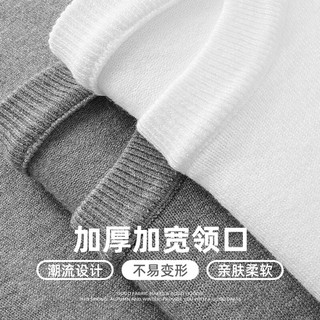 真维斯（JEANSWEST）毛衣男秋冬季休闲内搭打底针织衫男士厚款保暖毛绒线衣男装上衣服 黑色 纯色 L