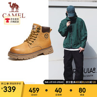 CAMEL 骆驼 丁真同款 复古厚底增高款户外工装大黄靴 G13W136121 驼色/咖啡