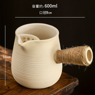 豪尊烤奶茶壶烤茶壶围炉煮茶罐罐壶侧把套装带盖可干烧大容量茶杯子 【加大600ml可干烧】罐罐壶6号