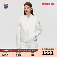 K·SWISS 盖世威（K·SWISS）女外套 秋季 经典百搭休闲运动针织外套 198750 芡实白-115 S