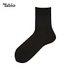 Tabio袜子男日本商务正装西装袜透气吸湿男士中筒袜百搭黑色男袜 黑色 25-27cm