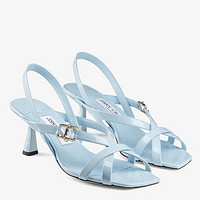 JIMMY CHOO JESS 65 系列 冰蓝色漆皮凉鞋 J00016539640