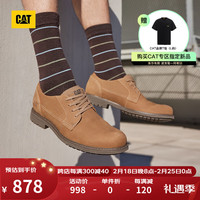 卡特彼勒CAT卡特休闲鞋工装皮鞋男鞋24春季新品鞋子男士户外牛皮正装低帮鞋 深褐