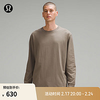 lululemon丨Heavyweight 男士棉质针织长袖 T 恤 LM3FBTS 卡其棕 XXL