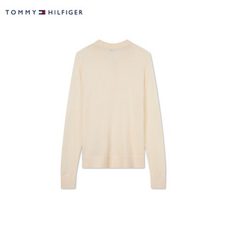 TOMMY HILFIGER24春季女装含桑蚕丝简约合身针织开衫外套WW0WW41455 米白色Z01 S