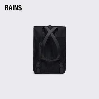 Rains 北欧经典双肩包 防水时尚背包电脑包书包男女Backpack Mini 黑色