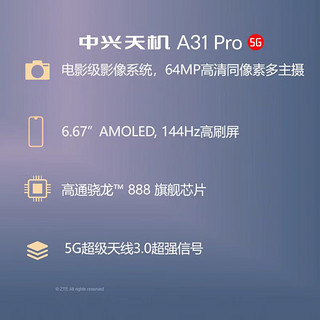 ZTE 中兴 天机A31 Pro31 5G手机 A31 Pro8+128GB