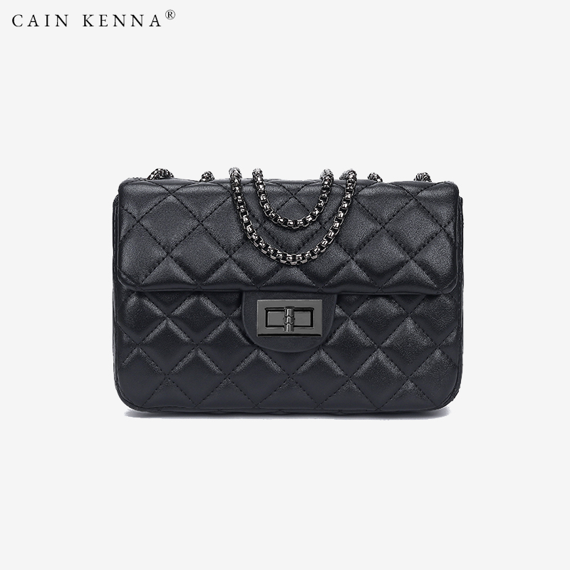  Cain Kenna 真皮 女士单肩包 链条  黑色【品袋】 小包
